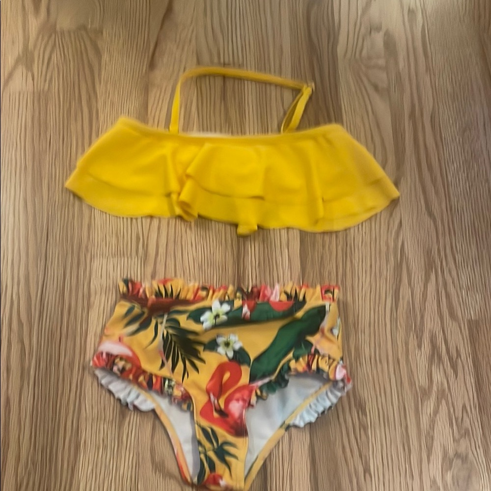 Yellow Ruffle Bikini Set - Picture 1 of 4